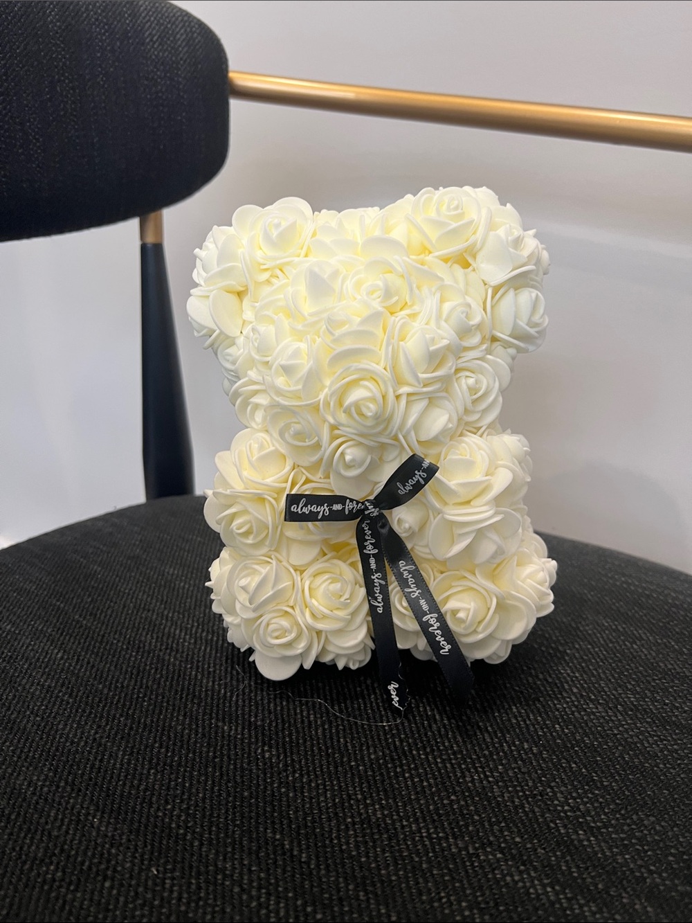 Cream Rose Flower Teddy Bear